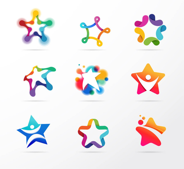 Star, fitness, sport, excellence, learning and design icons and logos. Vector design - Vector, Image