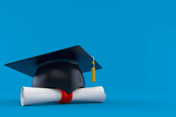 Sombrero de graduación con certificado
 - Foto, Imagen