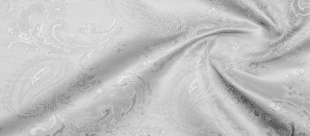 Textura fondo Tela de seda Color blanco negro Lujoso suave
  - Foto, Imagen