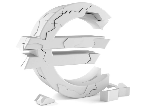 Koncept rozpadu eura - Fotografie, Obrázek