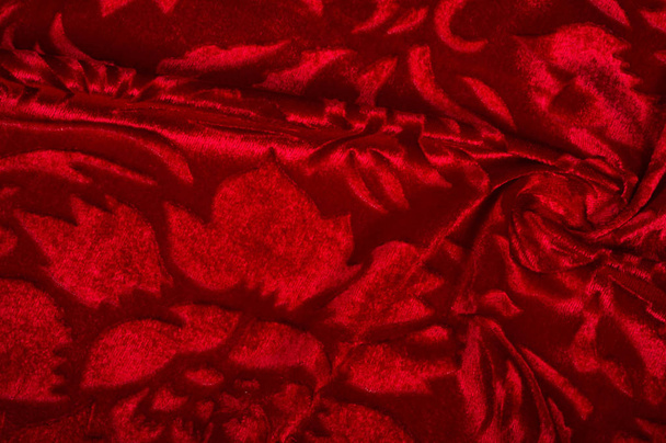 velours, tissu de couleur rouge. Ce magnifique tissu de velours extensible h
 - Photo, image
