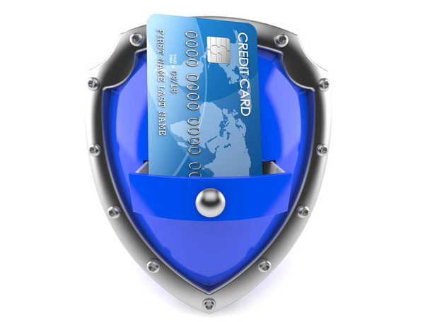 Escudo con tarjeta de crédito
 - Foto, Imagen