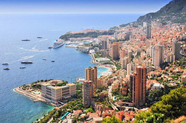 Elevated view over the city, Monte Carlo, Monaco, Cote d 'Azur, Europe
. - Фото, изображение