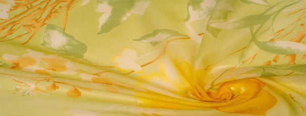 Texture, background, thin translucent silk with a large pattern. - Photo, Image