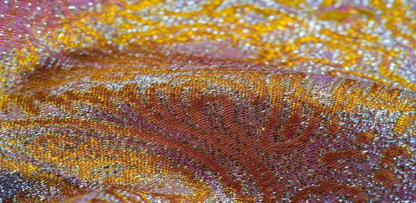 Texture arrière-plan, motif. tissu brocart rose. Brocad Organza
 - Photo, image