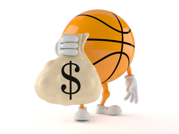 Personagem de basquete segurando saco de dinheiro
 - Foto, Imagem