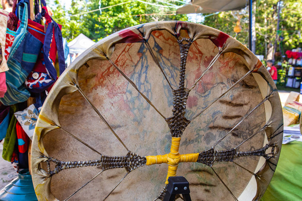 Sacred drum during spiritual gathering - Photo, Image
