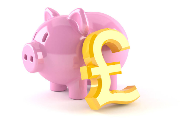 Piggy bank with pound symbol - Photo, Image