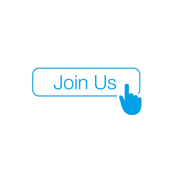 Web Join Us κουμπί με κέρσορα hand.can να χρησιμοποιηθεί για bann ιστοσελίδα - Διάνυσμα, εικόνα
