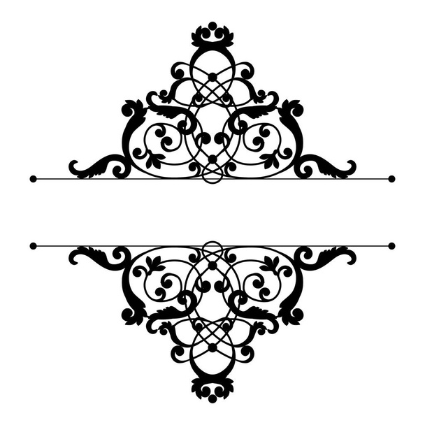 Divider or frame in calligraphic retro style isolated on white background. - Vetor, Imagem
