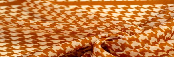 Texture, background, pattern, silk fabric, brown on a white back - Photo, Image