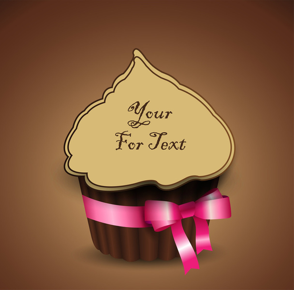 Cup cake tag - Vector, Image