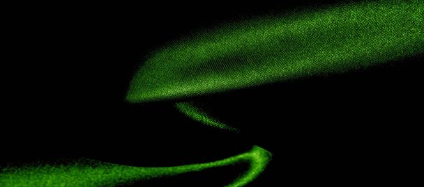 текстура, фон, візерунок. зелена шовкова тканина панорамне фото
. - Фото, зображення
