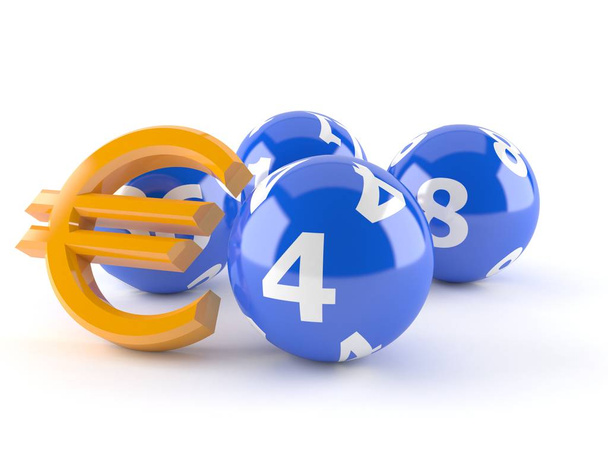 Lottery balls with euro symbol - Photo, Image