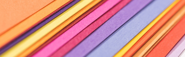 panoramic shot of colorful, bright and blank papers - Foto, Imagem