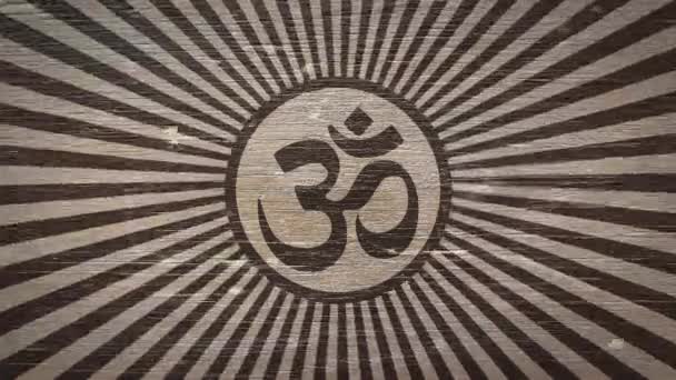 Brahman / Om - hindu szimbólum Wodden textúra. Ideális a hinduizmus / vallás kapcsolatos projektek. Kiváló minőségű animáció. 4k, 60fps - Felvétel, videó