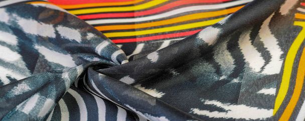 Textuur patroon, zijde stof, Afrikaanse Thema's, afdrukken op stof - Foto, afbeelding