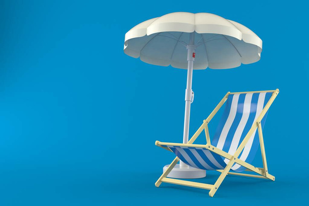 Umbrella with deck chair - Foto, afbeelding