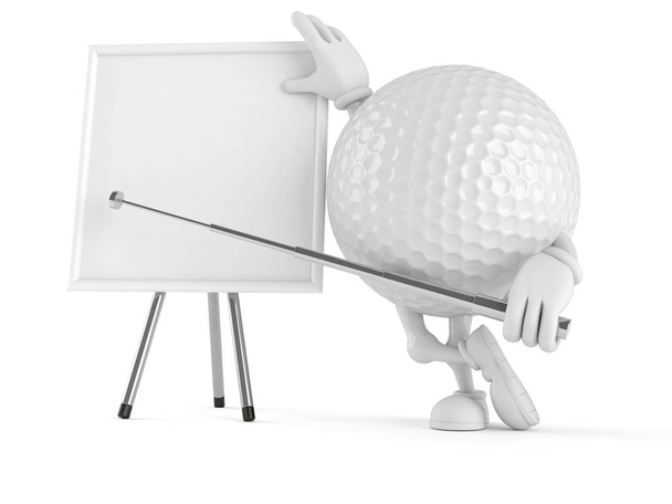 Boş tahtası olan golf topu karakteri - Fotoğraf, Görsel