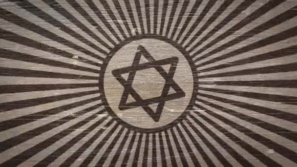 Star Of David / Magen - Jewish Symbol On Wodden Texture (англійською). Ideal for Your Judaism / Religion Related Projects Анімація високої якості. 4k, 60fps - Кадри, відео