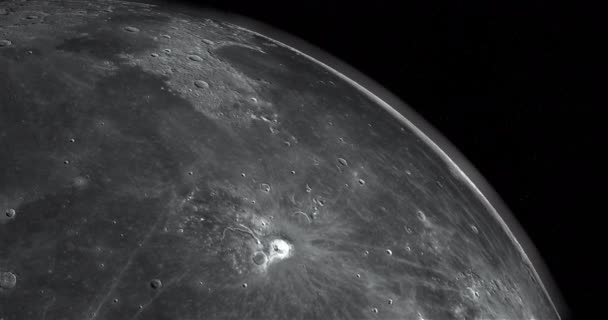 Mare Imbrium na superfície lunar da lua em rotação, renderização 3d
 - Filmagem, Vídeo