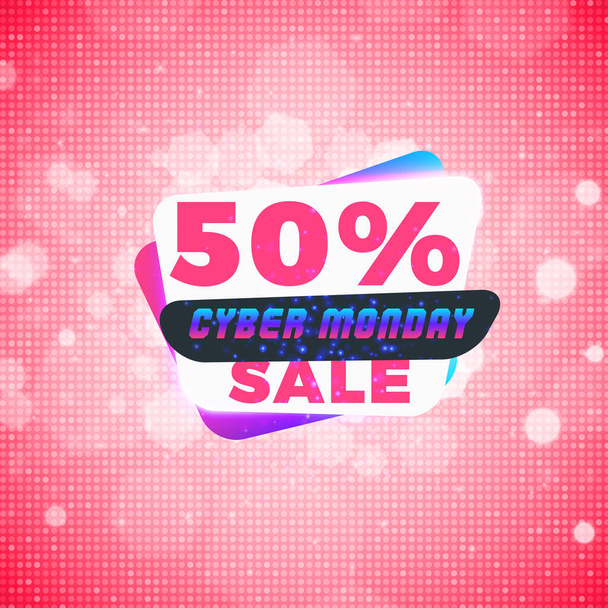 Cyber Monday sale sticker. Discount banner. Special offer sale tag. Vector illustration - Вектор,изображение