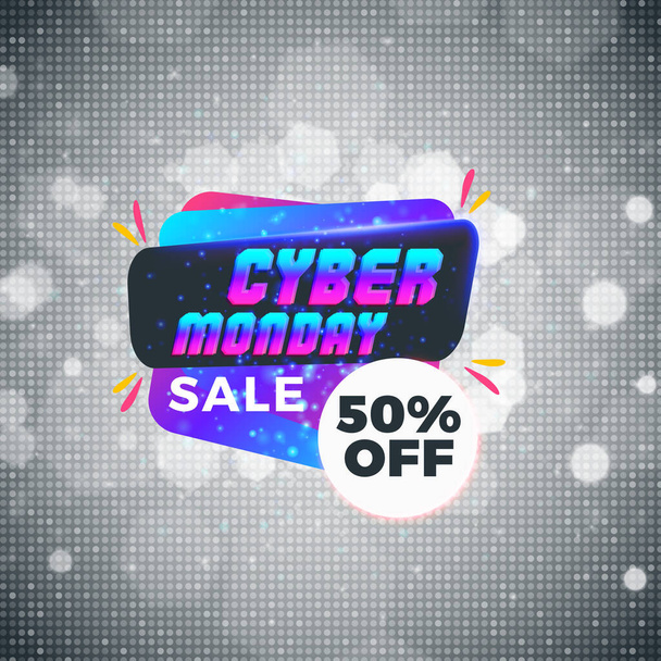 Cyber Monday sale sticker. Discount banner. Special offer sale tag. Vector illustration - Vector, Imagen