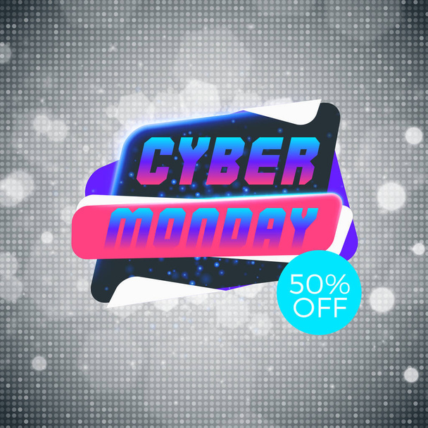 Cyber Monday sale sticker. Discount banner. Special offer sale tag. Vector illustration - Vetor, Imagem