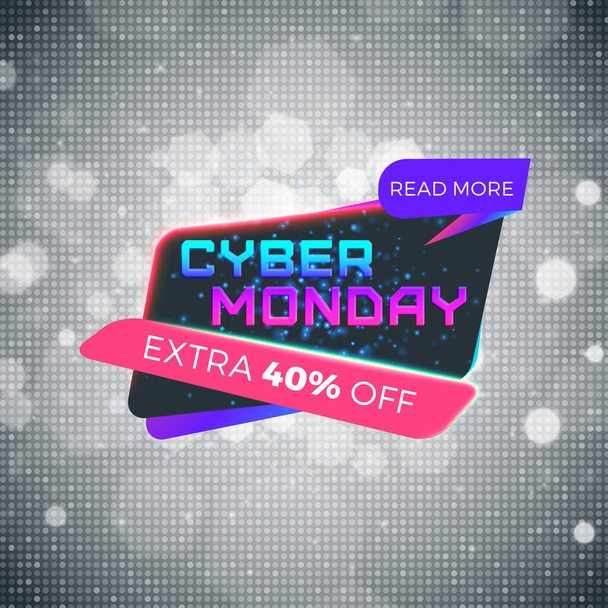 Cyber Monday sale sticker. Discount banner. Special offer sale tag. Vector illustration - Vetor, Imagem