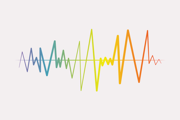 Логотип програвача музичної хвилі. Барвистий елемент еквалайзера
. - Фото, зображення