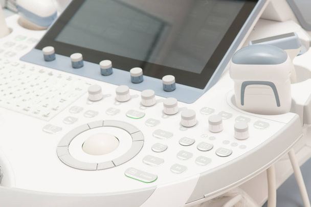 Ultrasound machine closeup in hospital. Medical eqipment. - Фото, изображение