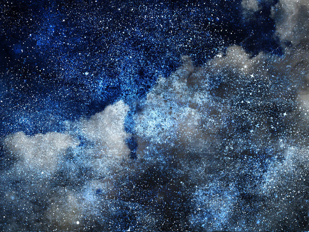 Night sky with stars as background. Watercolor - Φωτογραφία, εικόνα