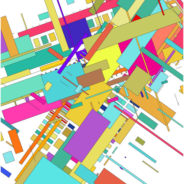 Hintergrund mit farbigen geometrischen Formen    - Vektor, Bild