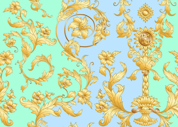 Seamless pattern in baroque, rococo, victorian,  - Vektori, kuva