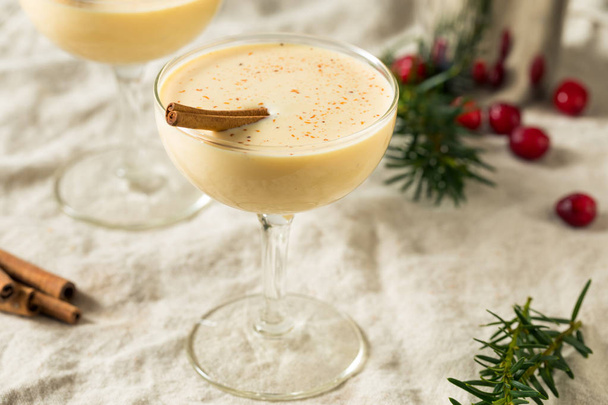Homemade Eggnog Martini in a Glass - Фото, изображение