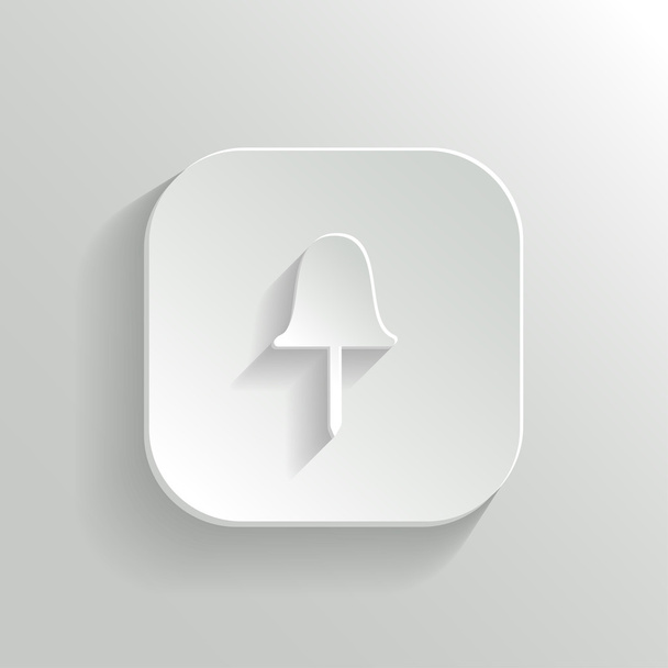 Paper push pin icon - vector white app button - Vettoriali, immagini