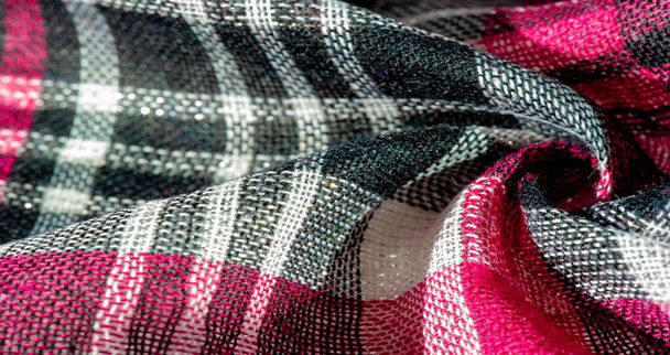 Textuur, achtergrond, patroon, winter warme zachte sjaal voor uw PR - Foto, afbeelding