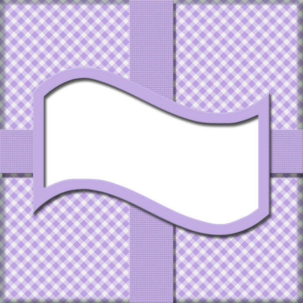 Purple Gingham with Ribbon Background for your message or invita - Photo, Image