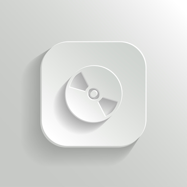 Compact disk icon - vector white app button - Vetor, Imagem