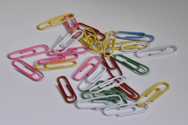 colorful office paperclips supplies holder - Φωτογραφία, εικόνα