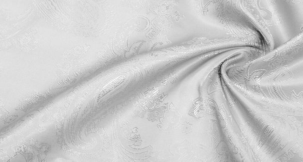 Tekstura, tło, jedwabna tkanina czarny biały kolor luksusowe miękkie  - Zdjęcie, obraz