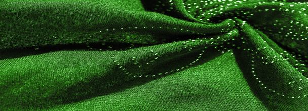 Textur, Hintergrund, Muster, Postkarte, grüne Smaragdseide mit  - Foto, Bild