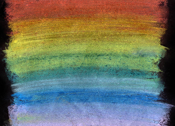 Arco-íris colorido giz fundo pastel ou pastel macio. Gradiente de arco-íris desenhado à mão, textura áspera
 - Foto, Imagem