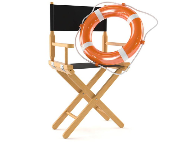 Filmrendező szék mentőbójával - Fotó, kép