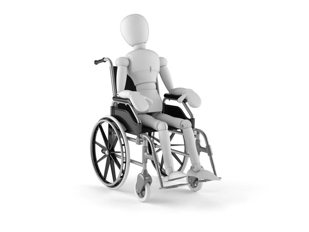 Manequim branco na cadeira de rodas
 - Foto, Imagem