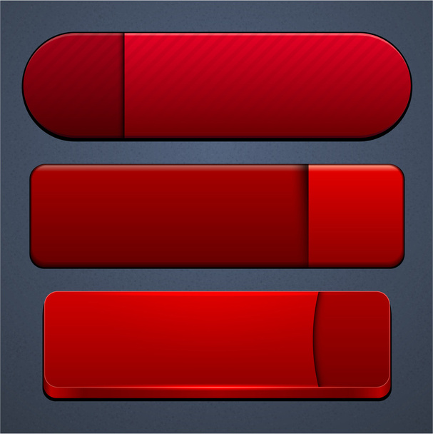 Red high-detailed modern web buttons. - Vetor, Imagem