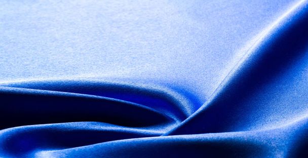 Textura, hedvábná tkanina modrá, vyrobena jen pro náladu - Fotografie, Obrázek