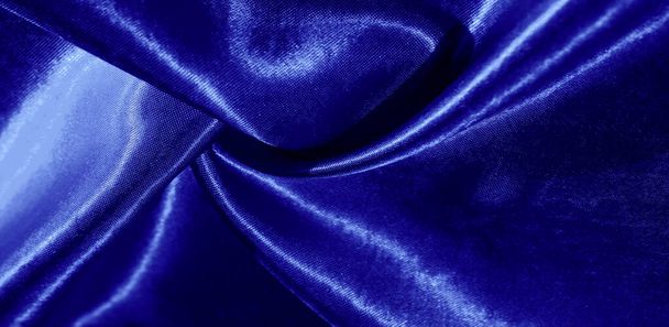 Textura, fundo, padrão, tecido de seda em azul. Este adorável
 - Foto, Imagem
