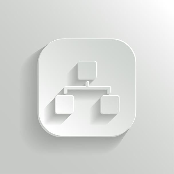 Network icon - vector white app button - Vetor, Imagem
