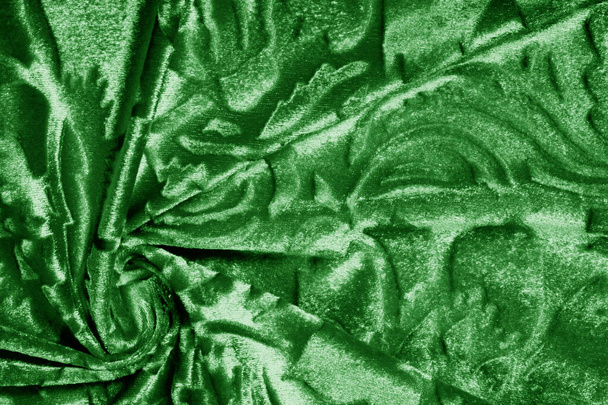 Βελή πράσινο ύφασμα βελούδο μοτίβο λαξευμένο από ένα μη - Φωτογραφία, εικόνα